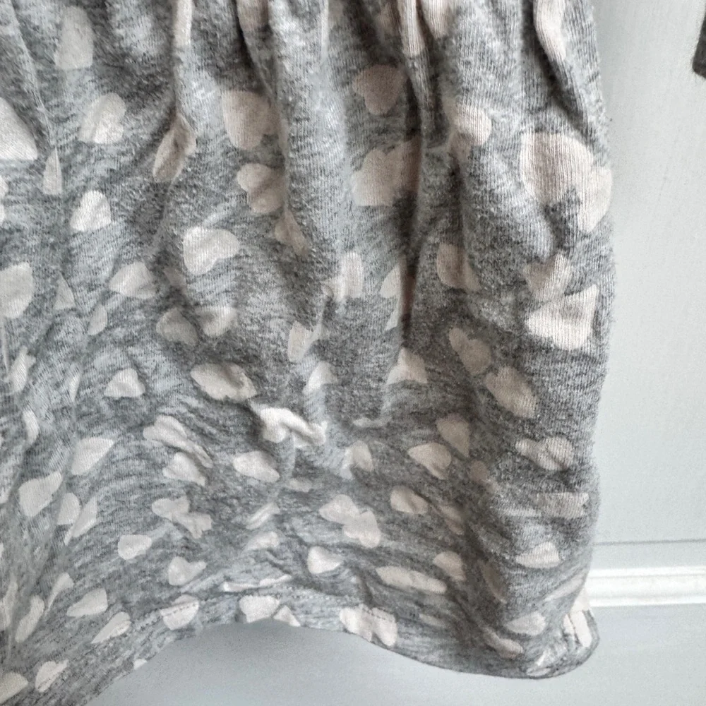 GAP Girls Size 4 Gray Heart Pattern Long Sleeve Kids Casual Dress